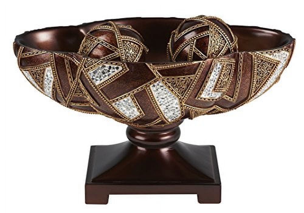 Handcrafted Cherry Oak Resin Decorative Bowl with Stand