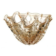OK Lighting Peach Colored Glass Decorative Fruit Bowl Brown