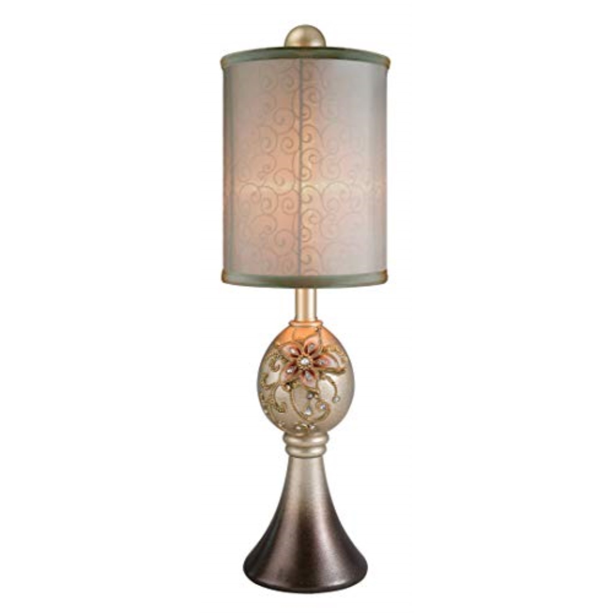 Sapphire Rose Hand Painted Polyresin Buffet Lamp
