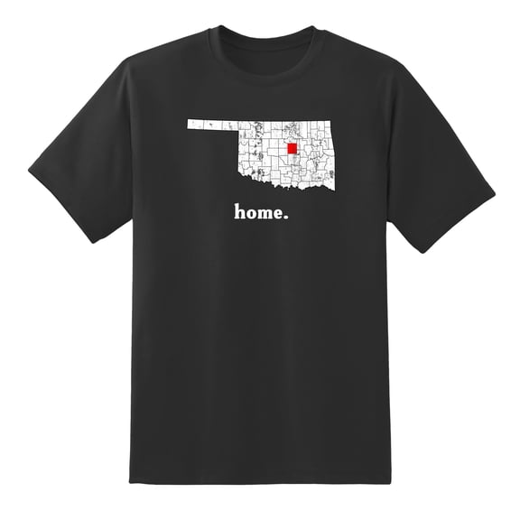 OK Map Oklahoma Home State Love Oklahoma Home Design Mens Graphic T Shirts for Men Women Black,L