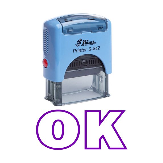 OK Self Inking Rubber Stamp Office Stationary Custom Shiny Stamp