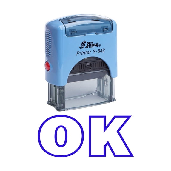 OK Self Inking Rubber Stamp Office Stationary Custom Shiny Stamp