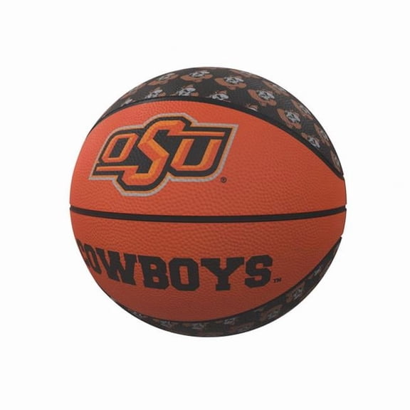 OK State Cowboys Repeating Logo Mini-Size Rubber Basketball