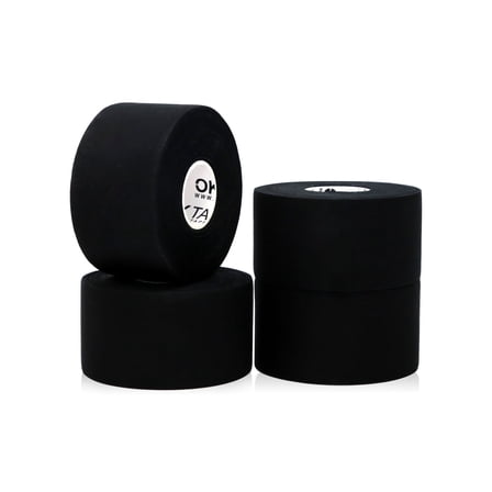 OK TAPE 4 Rolls Black Athletic Tape, Sports Tape, Very Strong Easy Tear Wrist Ankle Tape, No Sticky Residue | Athletes, Medical, Athletic Trainers- 1.5inch x 15yards