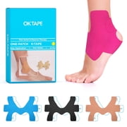 OK TAPE Precut Kinesiology Ankle Tape, 10 Pcs, Pain Relief, Prevent Ankle Sprain, Provide Support for Ankle Ligament, Elastic Athletic Tape, Breathable K Tape for Daily use - Pink