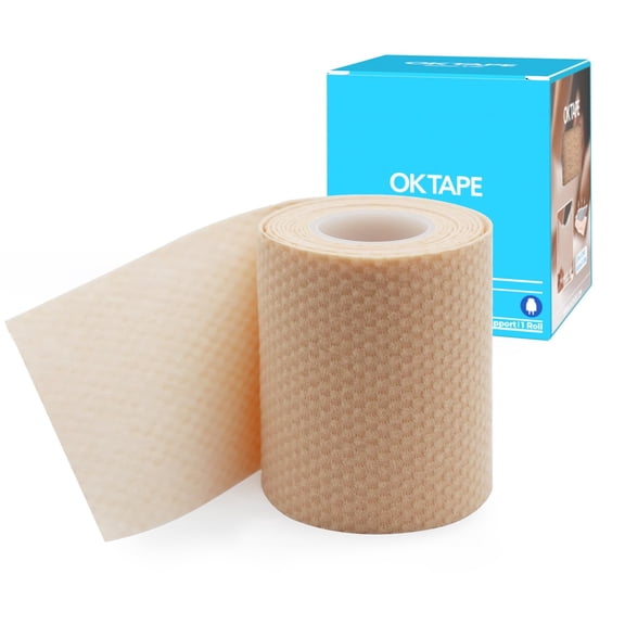 OK TAPE Short-Stretch Compression Bandage Wrap with Velcro, 2-Layer Comfort Wrap for Leg, Foot, Arm, Ideal for Use in Lymphoedema, Oedema, Latex Free - 2.5Inch x 5 Feet, 1 Roll