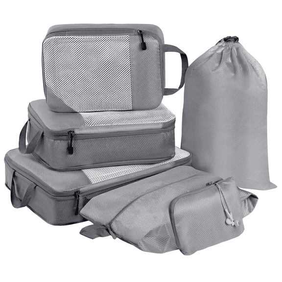 Okaka  Compression Packing Cubes Set, Grey, 6-Piece