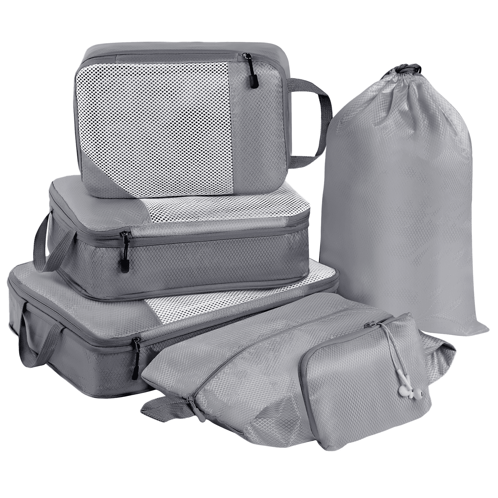 Okaka  Compression Packing Cubes Set, Grey, 6-Piece