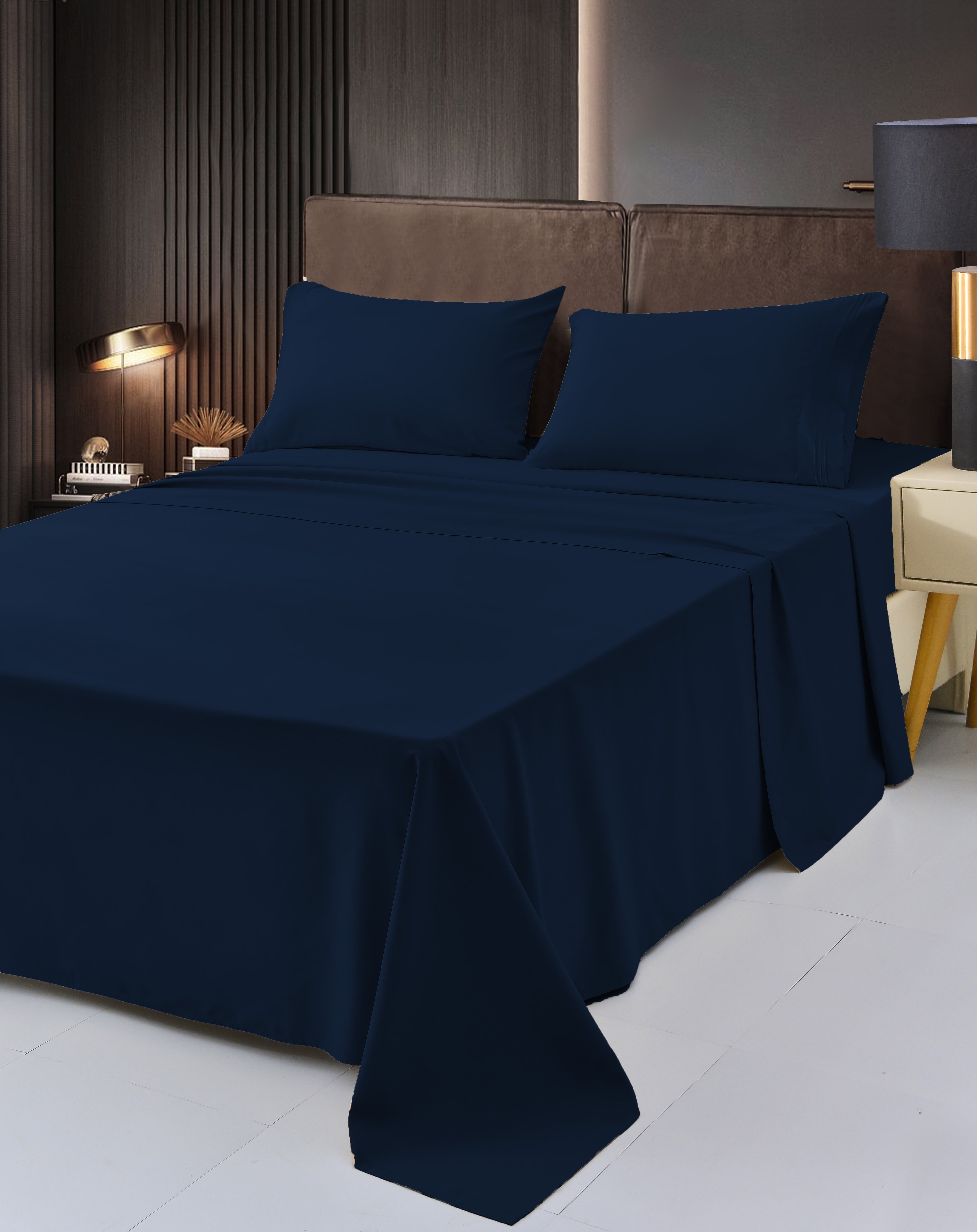 OKAO Home Goods 6-Piece Blue Bamboo Rayon Bed Sheet Set, Queen – Deep Pocket, Breathable