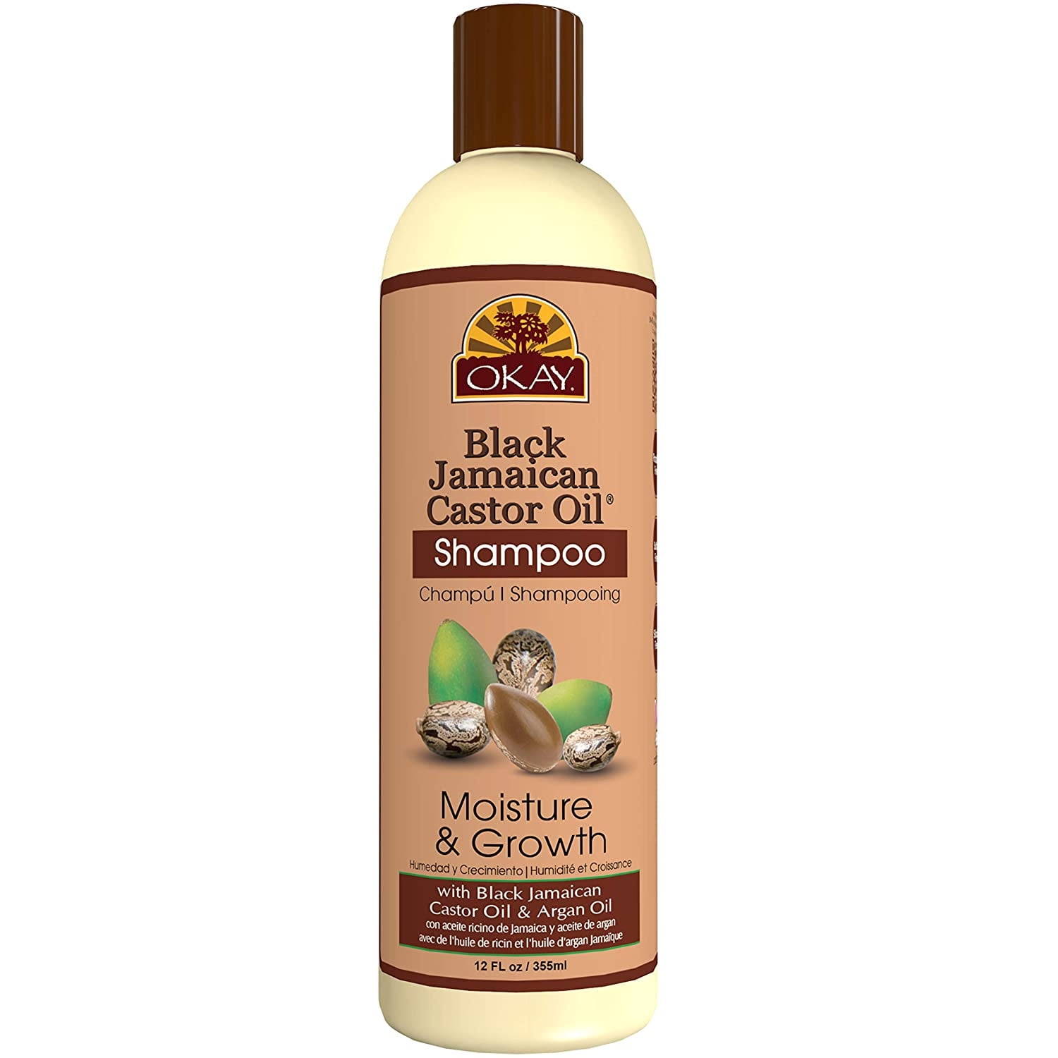 OKAY Black Jamaican Castor Oil Shampoo 12 Oz,Pack of 2
