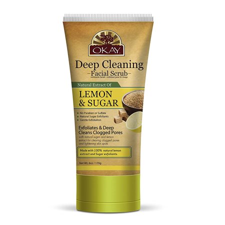 OKAY Deep Cleaning Lemon and Sugar Facial Scrub 6 Oz., Pack of 3