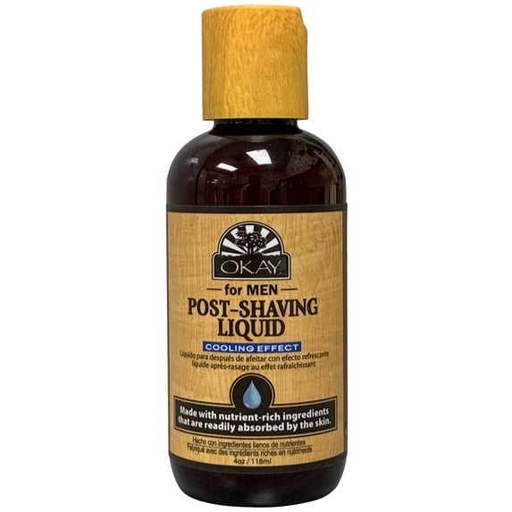 OKAY for Men Post-Shave Liquid Cooling Effect 4 oz – Soothing Aftershave for Irritation Relief, Hydration & Refreshing Finish