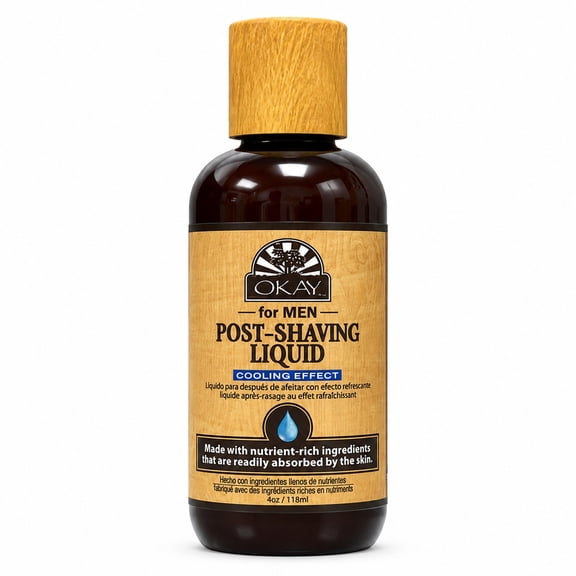 OKAY for Men Post-Shave Liquid Cooling Effect 4 oz  Soothing Aftershave for Irritation Relief, Hydration & Refreshing Finish