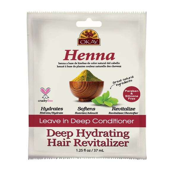OKAY Natural Henna Leave-In Hair Conditioner – Revitalizing, Softening & Refreshing Hair, Sulfate, Silicone & Paraben-Free, All Hair Types & Textures, 1.5 oz