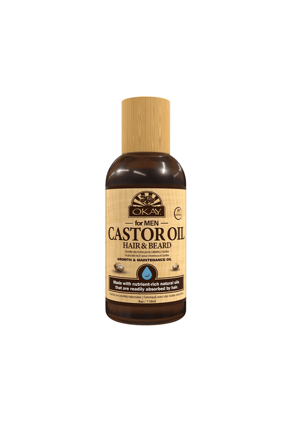Men Castor Oil Beard & Hair Growth Oil Lightweight – Moisturizing & Growth-Stimulating Grooming Oil, Silicone & Paraben-Free, All Hair & Beard Types, 4 oz / 118 ml