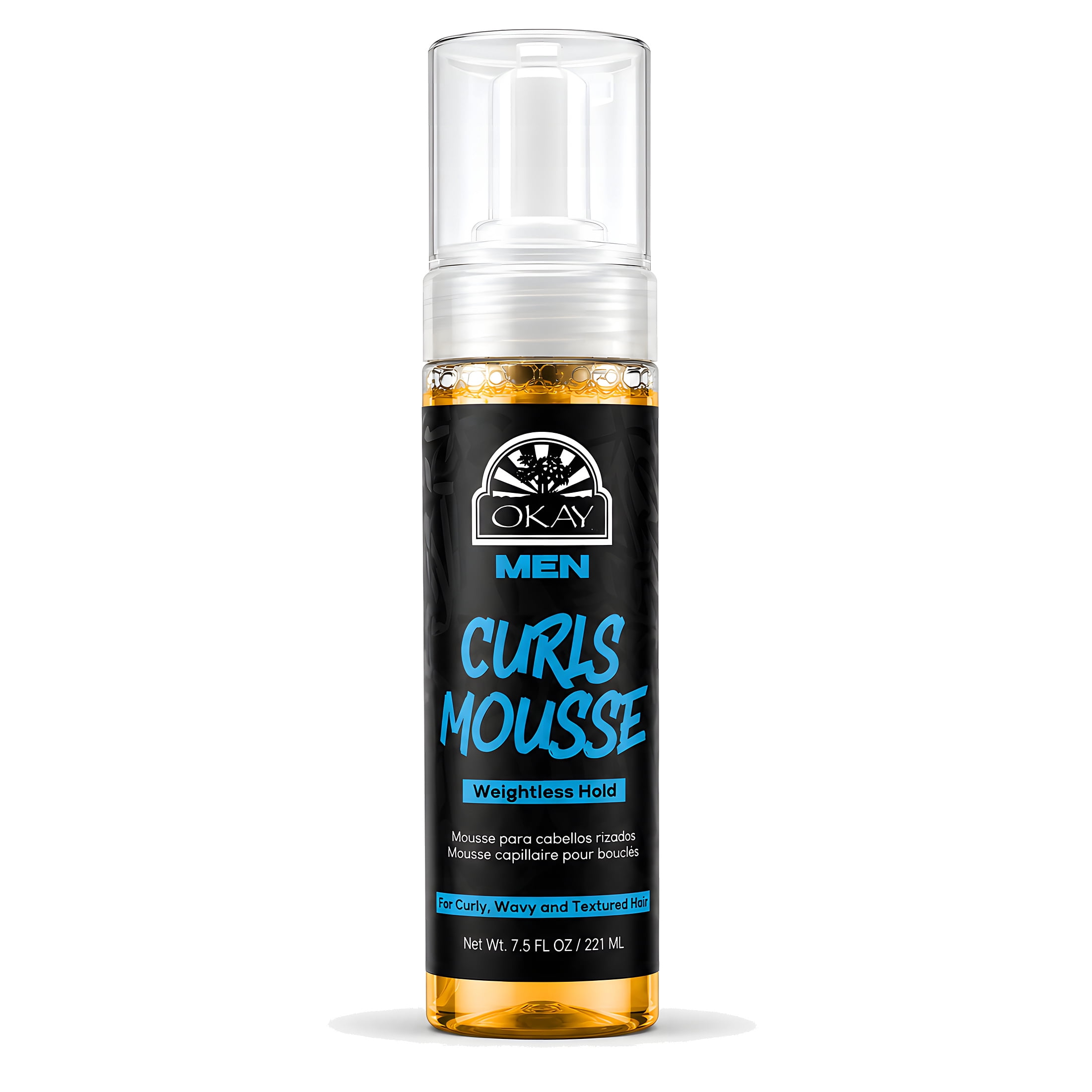 Okay Pure Naturals Men’s Curls Mousse, Curl Enhancing Hair Mousse for Men, 7.5 oz