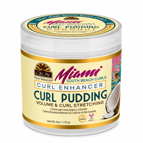Okay Pure Naturals Miami South Beach Curls Curl Enhancer Curl Pudding, 6 oz