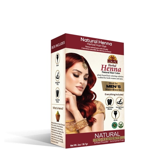 OKAY Herbal Henna Hair Color Natural Orange 2 oz  Chemical-Free Natural Hair Coloring Solution, Rich Vibrant Color & Nourishing Shine for All Hair Types