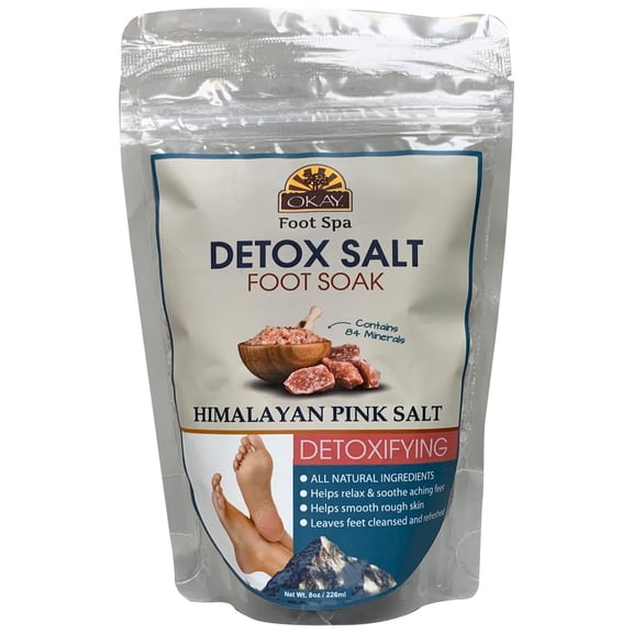 OKAY Himalayan Pink Salt Soothing Mineral Soak, Cleanses & Refreshes Feet, Helps Relax and Revitalize Skin, Sulfate, Silicone & Paraben Free, For All Skin Types, 8 oz