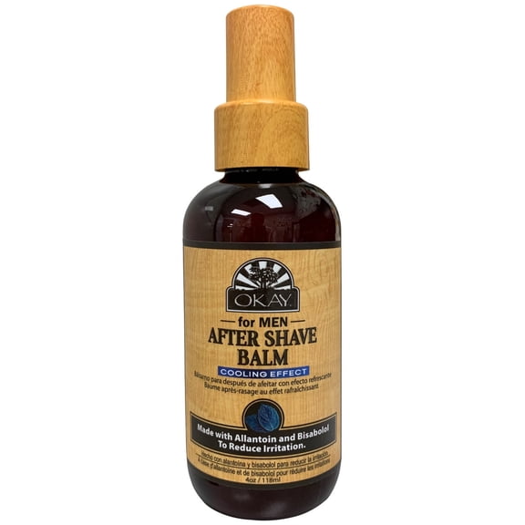 OKAY for Men After Shave Balm with Menthol  Cooling Soothing Post-Shave Treatment for Irritation, Hydrating Formula, 4 oz / 118 ml