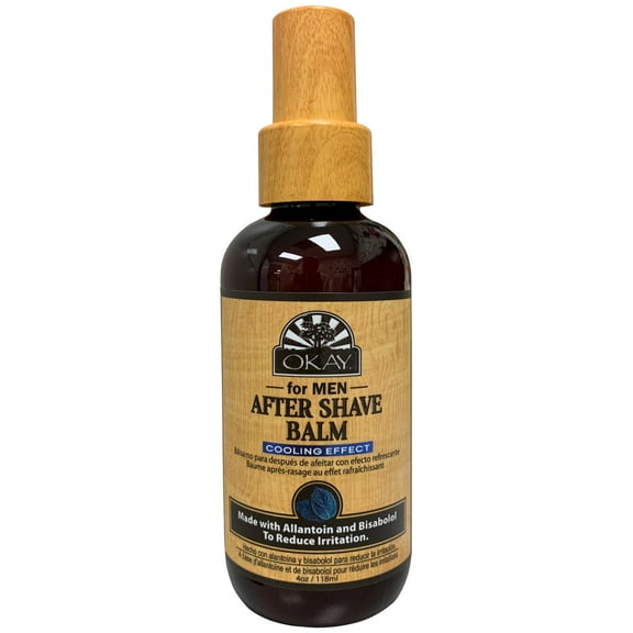 OKAY for Men After Shave Balm with Menthol  Cooling Soothing Post-Shave Treatment for Irritation, Hydrating Formula, 4 oz / 118 ml