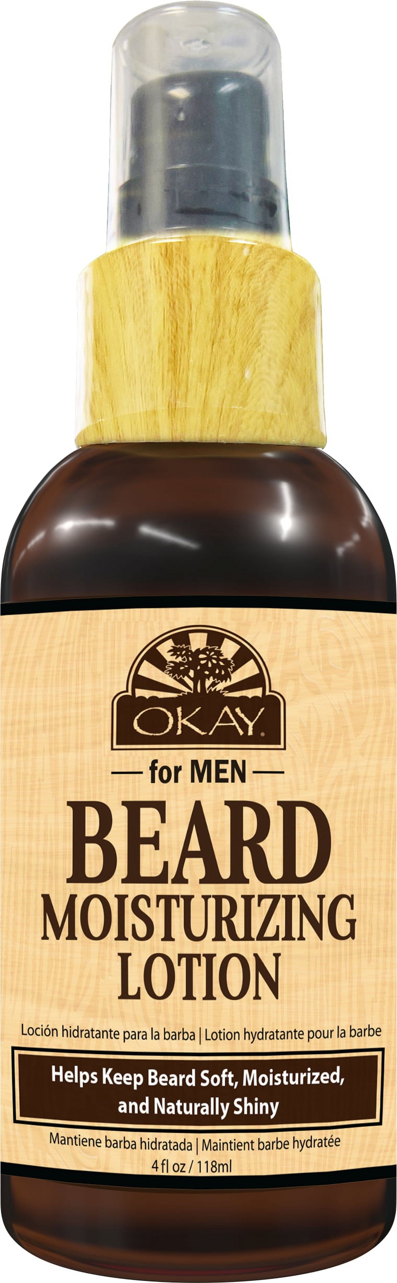 OKAY PURE NATURALS OKAY for Men Beard & Hair Moisturizing Lotion - 4oz for Hydration and Smooth Styling