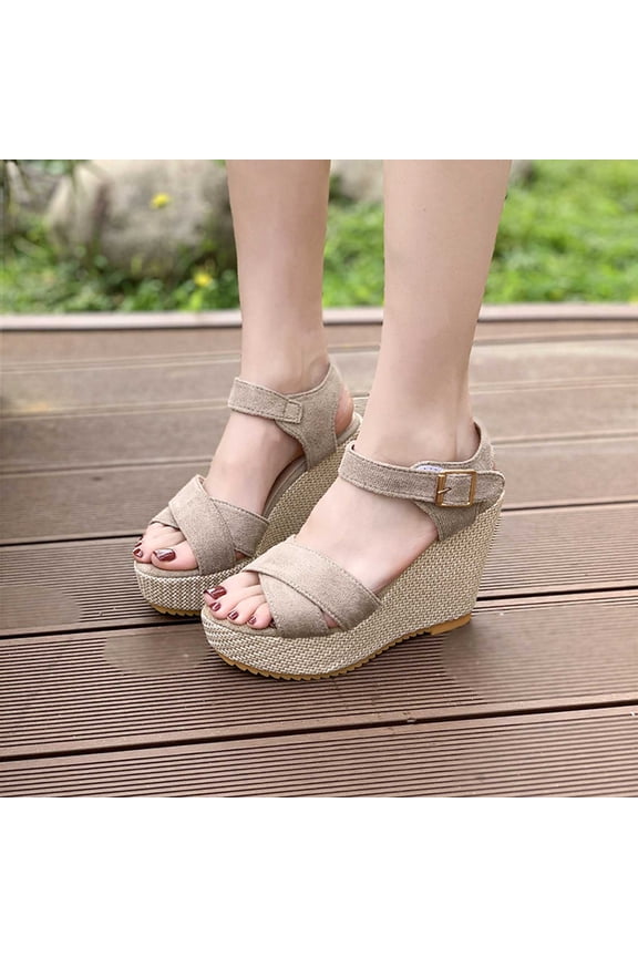 Arch Support Sandals wedge sandals for Women Footbed Snap Open Toe wedge sandals Chunky High Heel Stability High Arch Arch Support