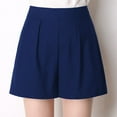 thumbnail image 1 of OKBOP Blue Shorts for Women Plus Size Pocket High Waisted Casual Relaxed Fit Wide-Leg Capris, 1 of 4