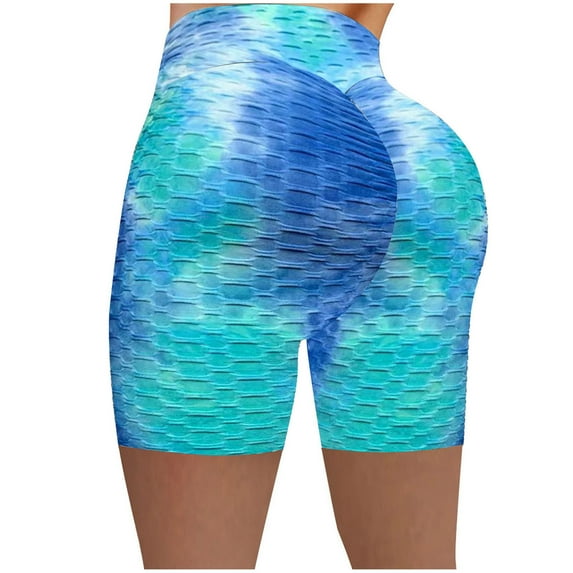 OKBOP Blue Womens Shorts Activewear Yoga Pants Sport Active Fit Slim-Leg Workout Bottoms