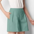thumbnail image 1 of OKBOP Blue Womens Workout Shorts Wide-Leg Casual Relaxed Fit Pocket High Waisted Capris, 1 of 1