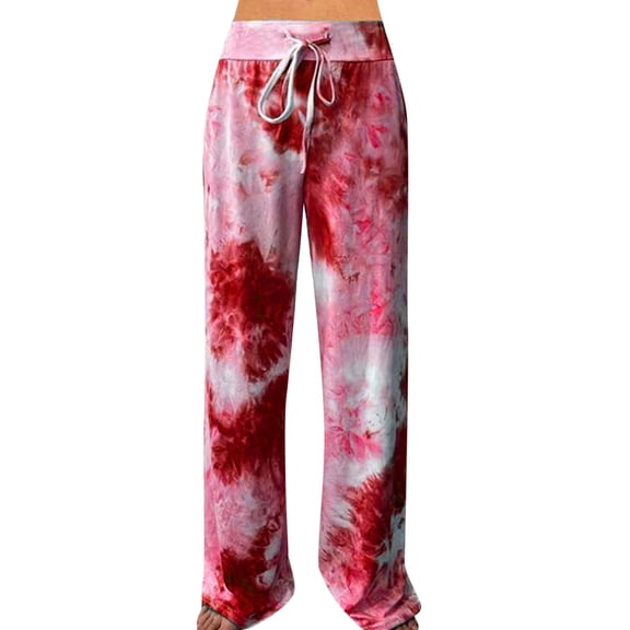 OKBOP Christmas Pants,Fashion Print Lightweight And Breathab Casual Loose Trouser Wide Leg Pants for Women