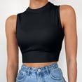 thumbnail image 1 of OKBOP Crop Tops for Women,Sleeveless Solid Color Vest Sexy T-Shirt Fashion Womens White Blouse In October We Wear Pink Shirt, 1 of 7