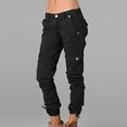 thumbnail image 1 of OKBOP Cuffed Womens Cargo Joggers Slim Fit 2023 High Waist Casual Trousers Travel Combat Full Length Ladies with Pockets Work Pants, 1 of 6