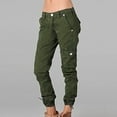 thumbnail image 1 of OKBOP Cuffed Womens Cargo Joggers Slim Fit Casual 2023 High Waist Trousers Full Length Travel Ladies with Pockets Combat Work Pants, 1 of 6