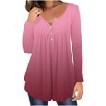 thumbnail image 1 of OKBOP Deep V Neck Tops For Women,Casual T-Shirt Printed Long Sleeve Round Neck Ruched Pullover Womens Blouses I Love My Girlfriend Shirt, 1 of 6