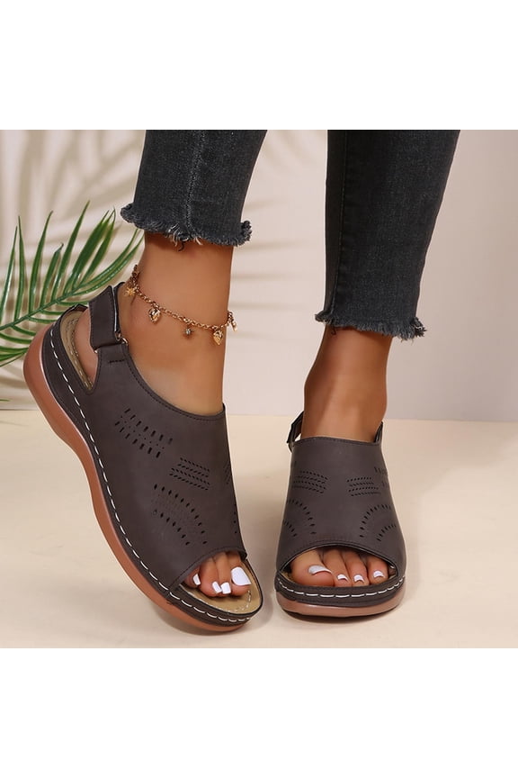 Espadrilles Water Sandals for Women Open Toe Orthopedic Sandals Slip-On Summer Casual Arch Support Shoes