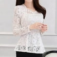 thumbnail image 1 of OKBOP Fall Tops for Women,Casual Long Sleeve Lace Shirt Crocheted Elegant Lace Women'S Tops,Tees & Blouses Pink Breast Cancer Shirts for Women, 1 of 6