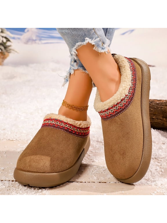 Faux-Fur women's snow calf boots Ankle-High furr Platform 38 Brown Sizes
