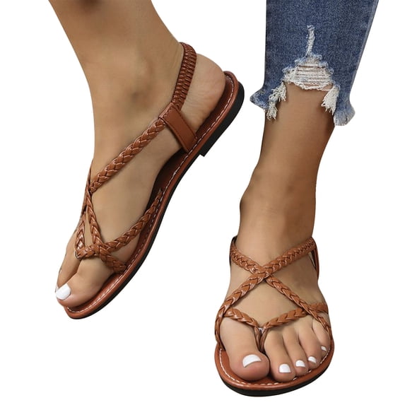 OKBOP Flat Flip Flops for Women Open Toe Flat Sandals for Women Strappy Casual Comfortable Shoes Decorations