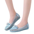 thumbnail image 1 of OKBOP Flat Sandals for Women Flat Closed Toe Walking Sandals Casual Closed Toe Pool Rhinestone Shoes, 1 of 4