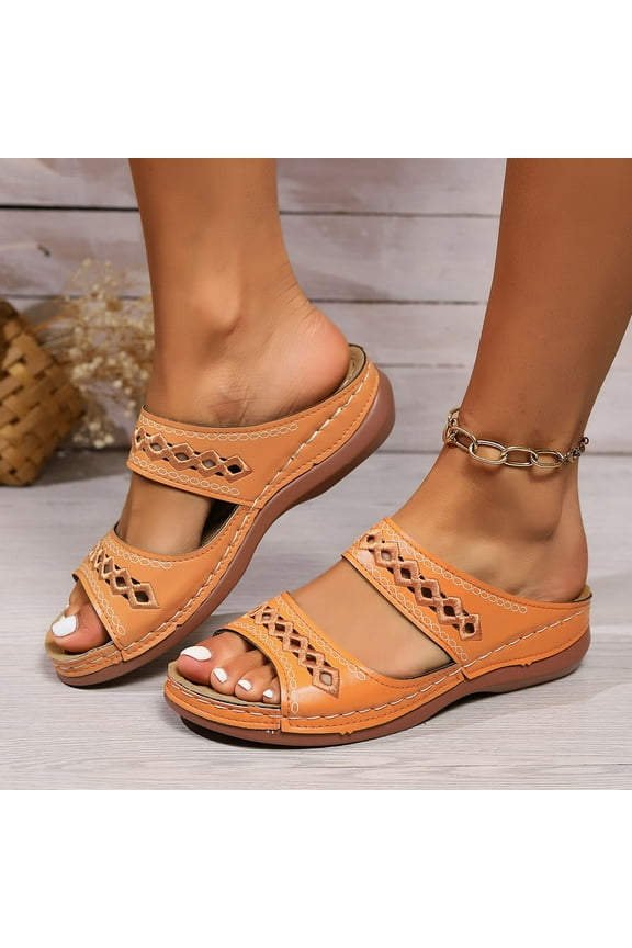 Flat Sandals for Women Slide Open Toe Beach Sandals Fashion Casual Slide Shoes