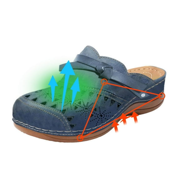OKBOP Footbed Orthopedic Sandals for Women Closed Toe Platform Sandals Casual 2026 Arch Support Slide Shoes