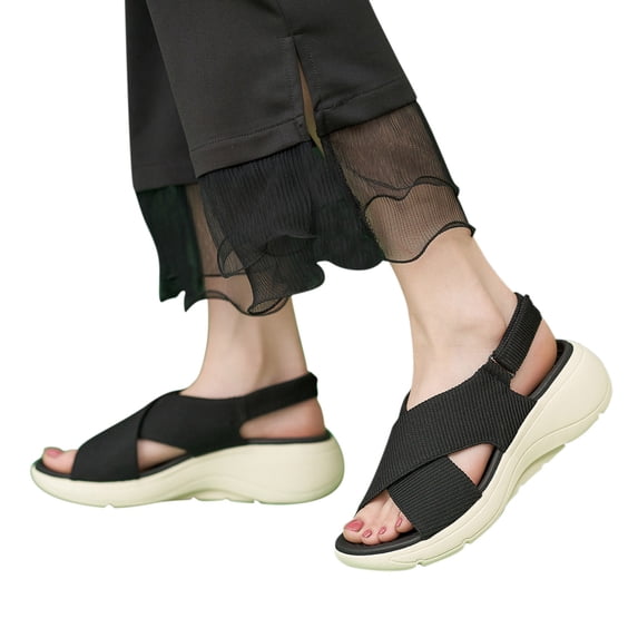 OKBOP Footbed Orthopedic Sandals for Women Open Toe Wedge Sandals Arch Support Casual Beach Non-Slip Shoes
