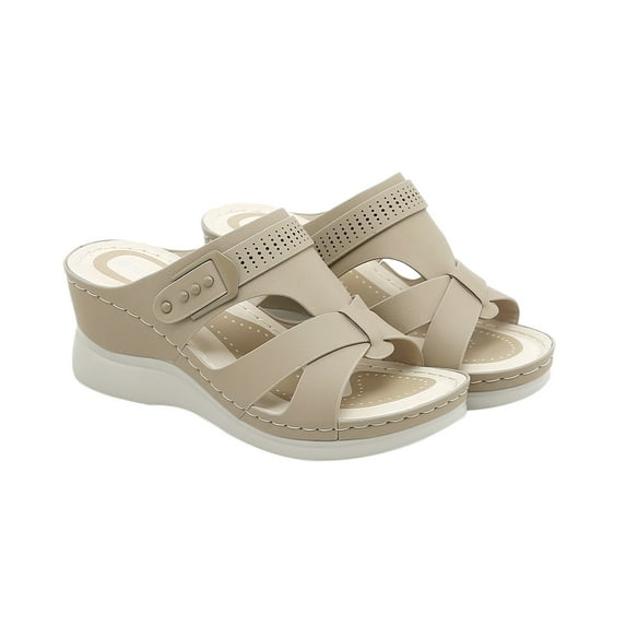OKBOP Footbed Orthopedic Sandals for Women Open Toe Wedge Sandals Cute Casual Non-Slip Arch Support Shoes