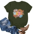 thumbnail image 1 of OKBOP Green Ladies Tops and Blouses Short Sleeve Floral Mother's Day Crew Neck T-Shirts Ladies Shirts Clearance, 1 of 3