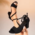 thumbnail image 1 of OKBOP Heels for Women Chunky Open Toe Heeled Sandals Casual Pool Ankle Strap Shoes, 1 of 9