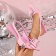 thumbnail image 1 of OKBOP Heels for Women Open Toe Thin Heeled Sandals Rhinestone Ankle Strap Casual Pool Shoes, 1 of 5