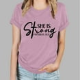 thumbnail image 1 of OKBOP Ladies Tops Plus Size Pink Short Sleeve Quotes Crew Neck Crucifix T-Shirts Ladies Shirts Clearance, 1 of 4