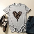thumbnail image 1 of OKBOP Long Sleeve Tops,New Fashion Short Sleeve Casual Love Leopard Printed Loose T-Shirt Christmas Blouses for Women Big Brother Shirt, 1 of 3