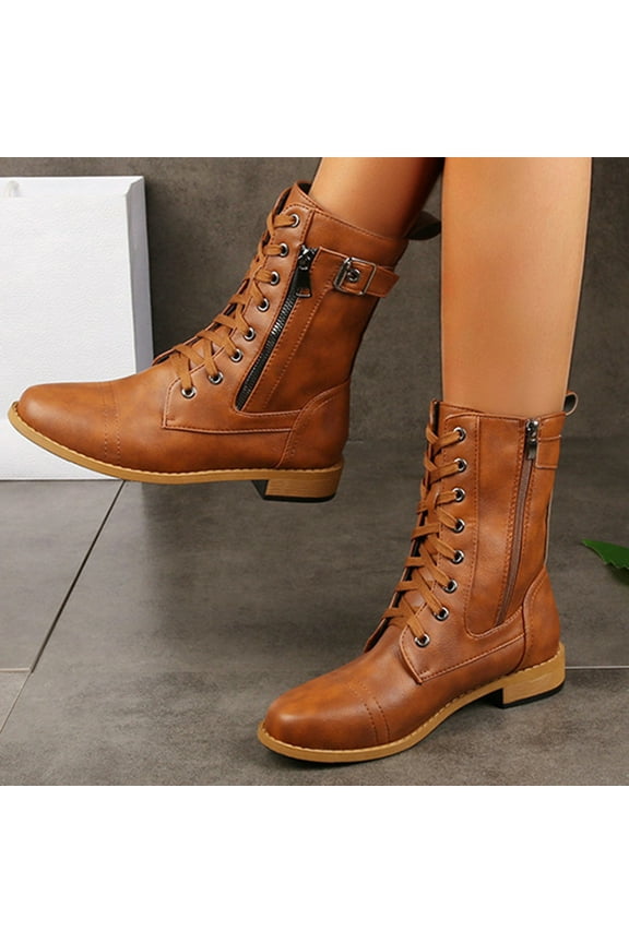 Low Heels Shoes-Christmas Winter Non Slip Shoes for Women Fashion Waterproof Winter Boots Warm Womens Boots